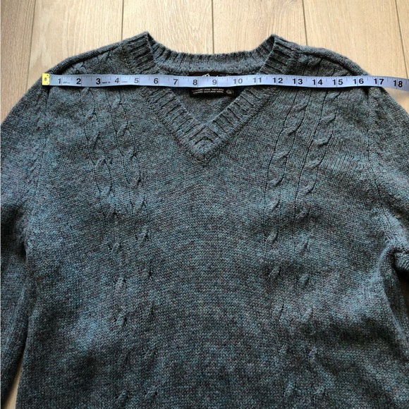 Vintage Rendale Shetland Wool V-neck Fully Fashioned Tricot Sweater Size L - Picture 2 of 10